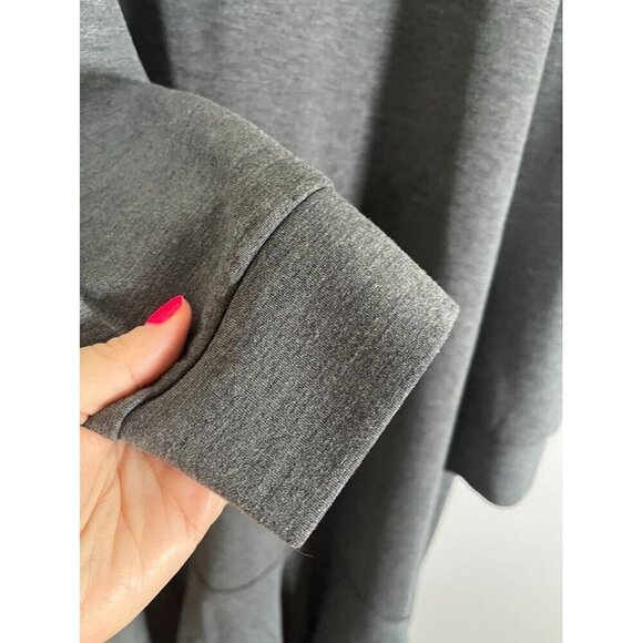 Lane Bryant Dress Size 18 Gray Cold Shoulder Neutral Minimalist Retro Skater - Picture 4 of 11